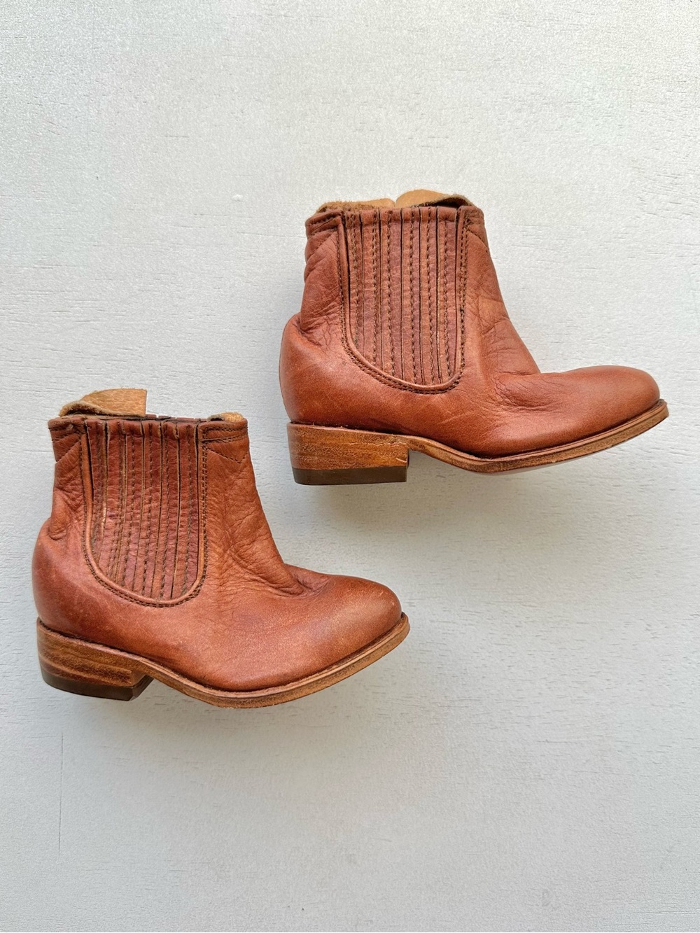 Vintage style handmade leather baby cowboy boots 13 cm US 5 C MX 13 western boho